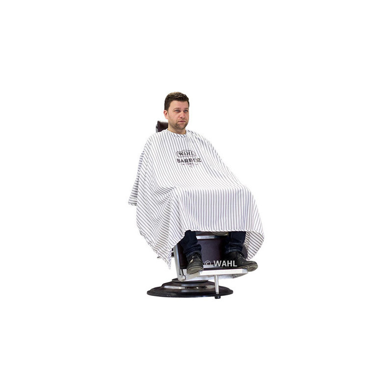 Peignoir Barbier Rayé Sans Manches