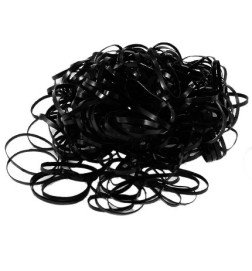 100 Mini Élastiques Nattes Noirs