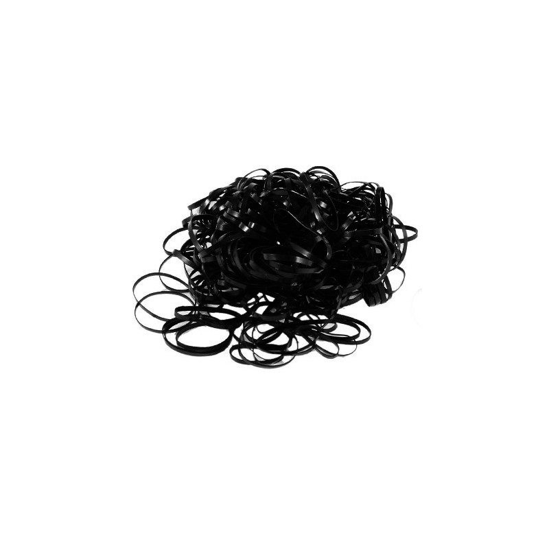 100 Mini Élastiques Nattes Noirs