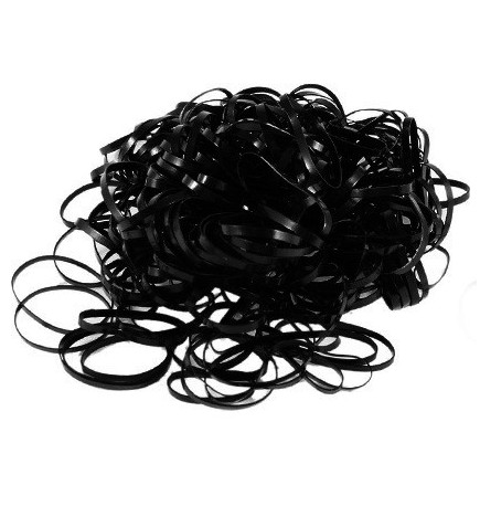 100 Mini Élastiques Nattes Noirs