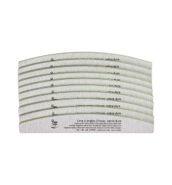 Limes à Ongles 2 faces demi Lune 100/180 Zebra Dur Peggy Sage x 10