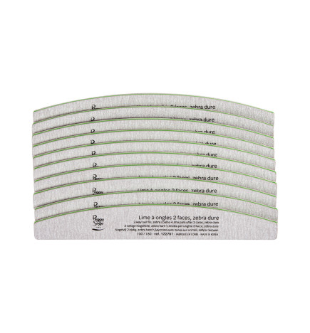 Limes à Ongles 2 faces demi Lune 100/180 Zebra Dur Peggy Sage x 10