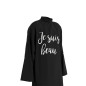 Peignoir Zip Noir "Je Suis Beau"