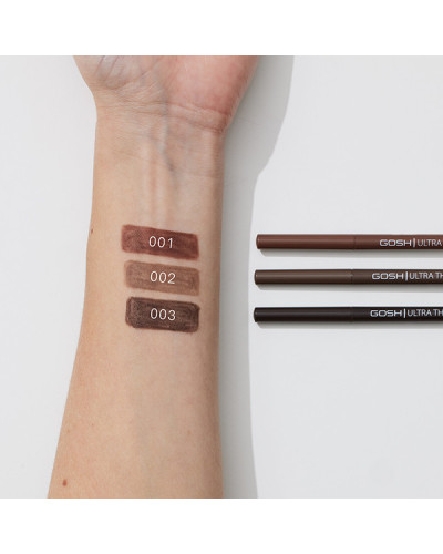 Crayon à Sourcils Ultra Fin 2 en 1, Stylo + Brosse 001 Marron  0,9gr Gosh