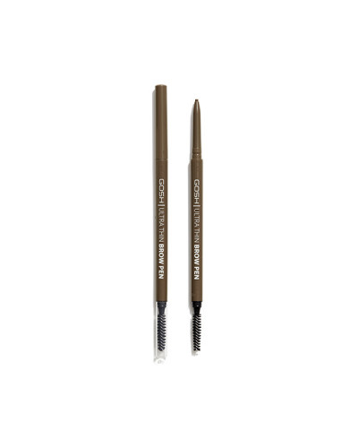 Crayon à Sourcils Ultra Fin 2 en 1, Stylo + Brosse 002 Brun Gris  0,9gr Gosh