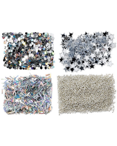 Mini Kit Paillettes pour Ongles Argent Peggy Sage