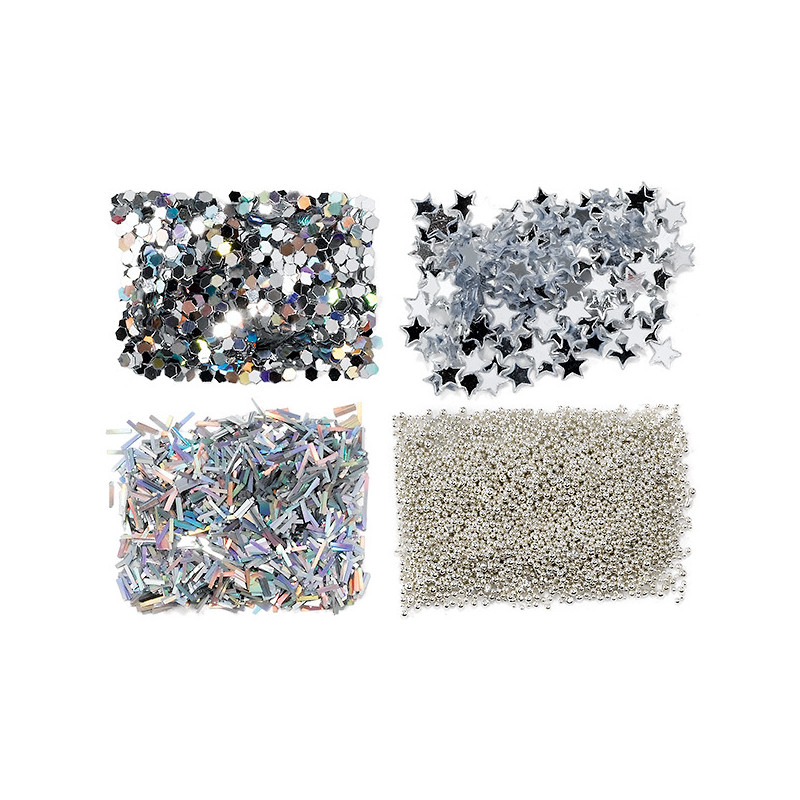 Mini Kit Paillettes pour Ongles Argent Peggy Sage Mini Kit Paillettes pour Ongles Argent Peggy Sage