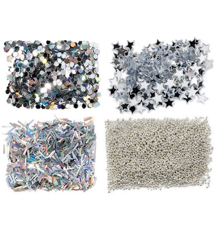 Mini Kit Paillettes pour Ongles Argent Peggy Sage