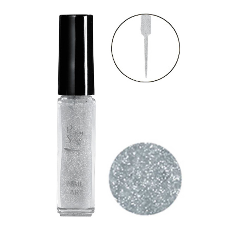 Vernis à Ongles Nail Art Pailleté Argent Peggy Sage 7ml