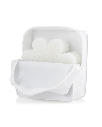 Trousse de Voyage Blanche pour Éponge de bain Exfoliante infusée Spongellée