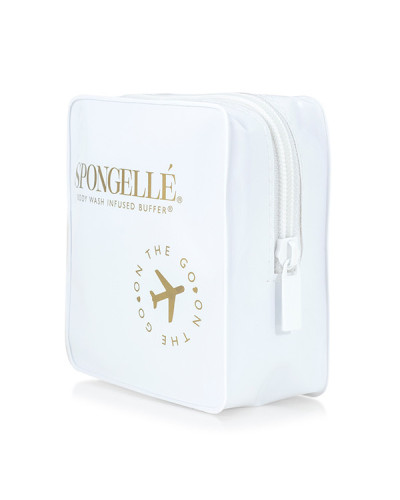 Trousse de Voyage Blanche pour Éponge de bain Exfoliante infusée Spongellée