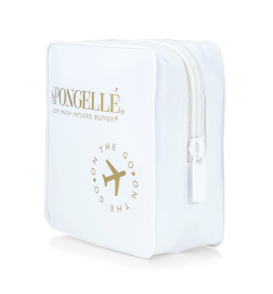 Trousse de Voyage Blanche pour Éponge de bain Exfoliante infusée Spongellée