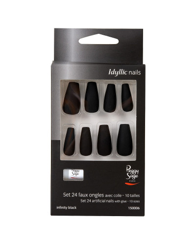 Faux Ongles Idyllic Nails Infinity Black Peggy Sage x 24