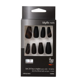 Faux Ongles Idyllic Nails Infinity Black Peggy Sage x 24