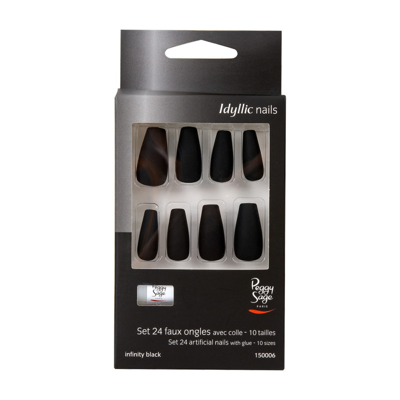 Faux Ongles Idyllic Nails Infinity Black Peggy Sage x 24