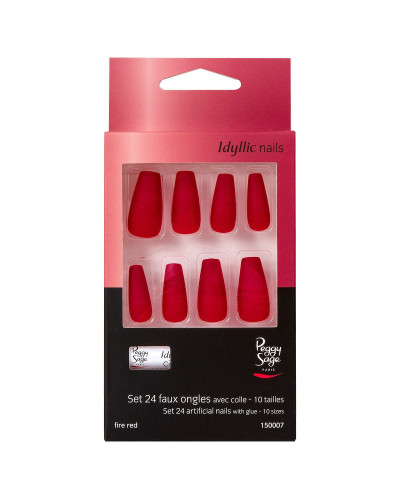 Faux Ongles Idyllic Nails Fire Red Peggy Sage x 24