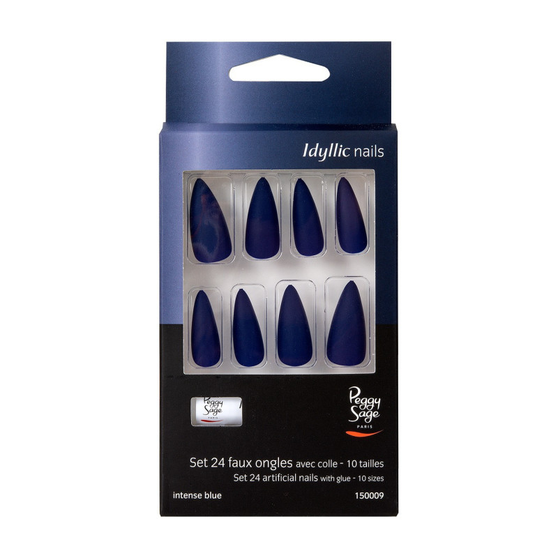 Faux Ongles Idyllic Nails Intense Blue Peggy Sage x 24