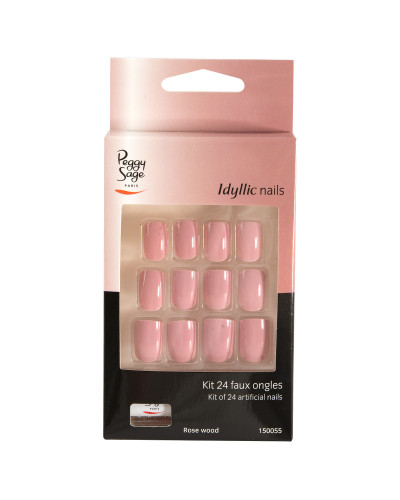 Faux Ongles Idyllic Nails RoseWood Peggy Sage x 24