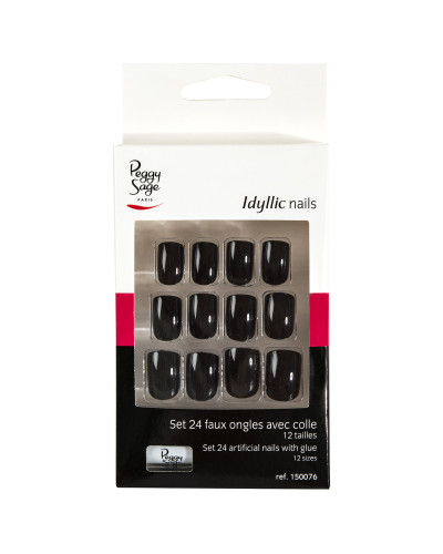 Faux Ongles Idyllic Nails Black Peggy Sage x 24