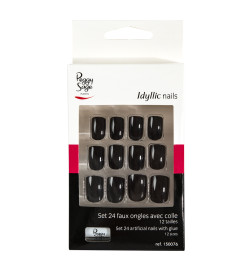 Faux Ongles Idyllic Nails Black Peggy Sage x 24