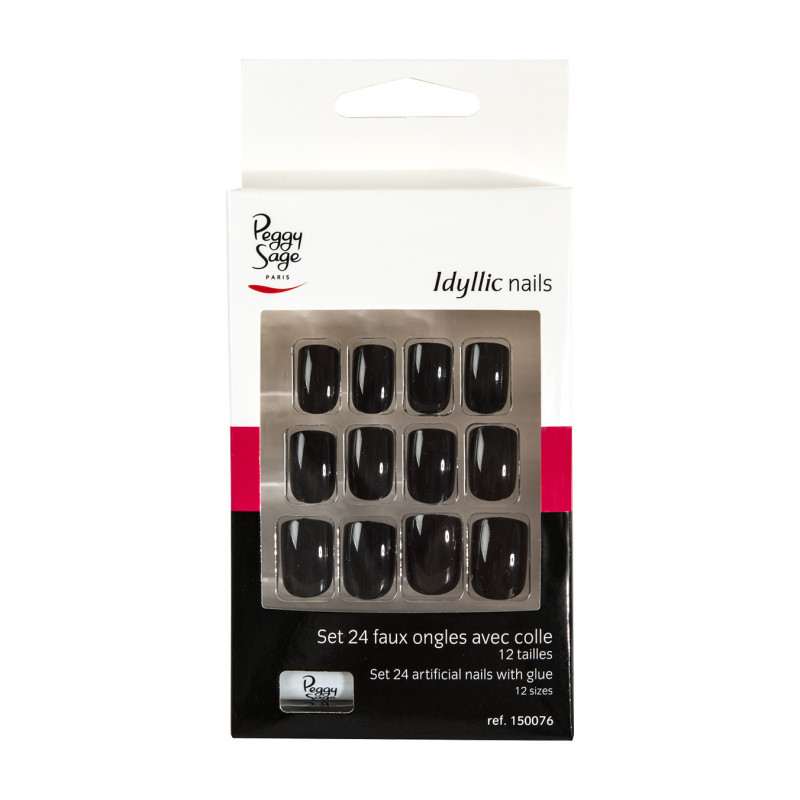 Faux Ongles Idyllic Nails Black Peggy Sage x 24