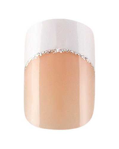 Faux Ongles Idyllic Nails SilverFrench Peggy Sage x 24