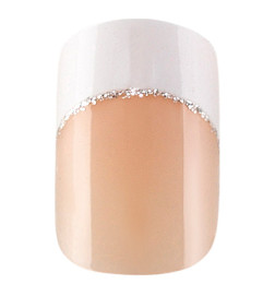 Faux Ongles Idyllic Nails SilverFrench Peggy Sage x 24