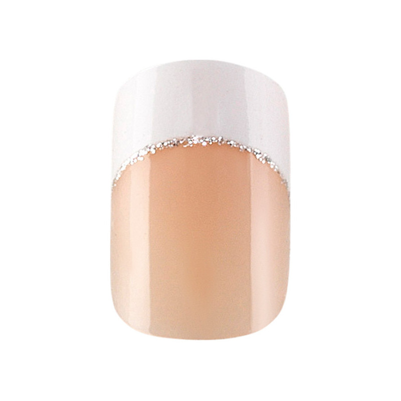 Faux Ongles Idyllic Nails SilverFrench Peggy Sage x 24