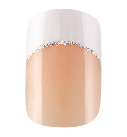 Faux Ongles Idyllic Nails SilverFrench Peggy Sage x 24