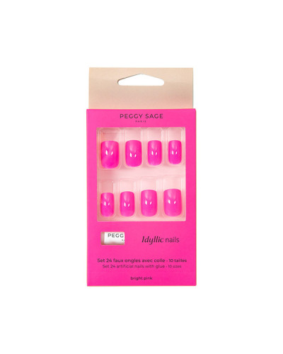 Set de 24 faux Ongles Idyllic Nails Bright Pink Peggy Sage
