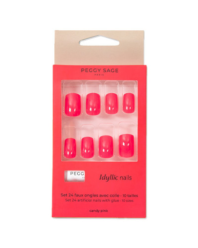 Set de 24 Faux Ongles Idyllic Nails Candy Pink Peggy Sage