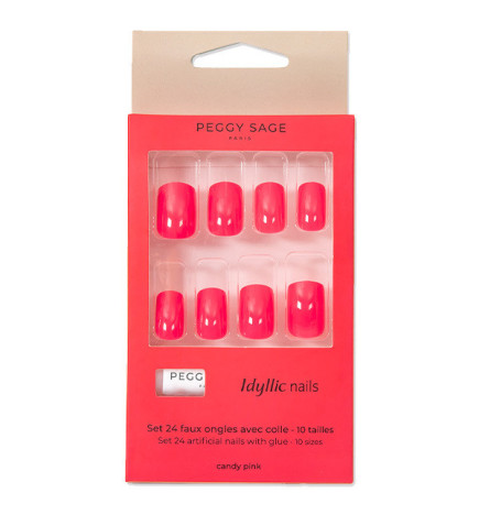 Set de 24 Faux Ongles Idyllic Nails Candy Pink Peggy Sage
