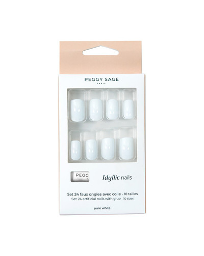 Set de 24 Faux Ongles Idyllic Nails Pure White Peggy Sage