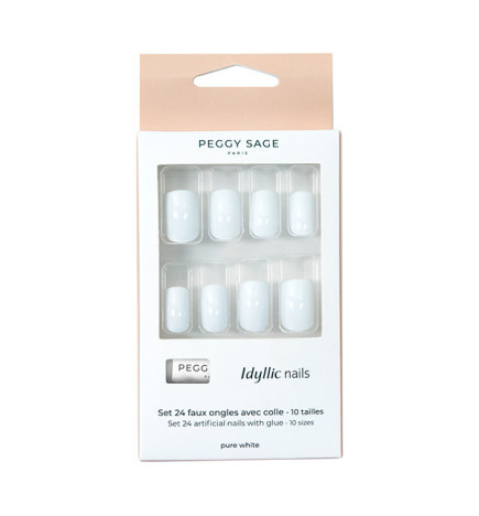 Set de 24 Faux Ongles Idyllic Nails Pure White Peggy Sage