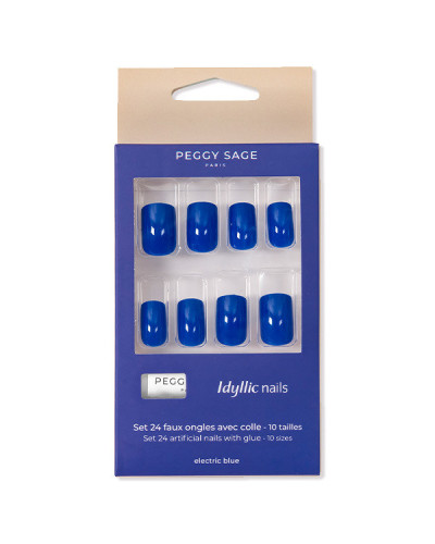 Set de 24 Faux Ongles Idyllic Nails Electric Blue Peggy Sage