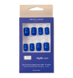 Set de 24 Faux Ongles Idyllic Nails Electric Blue Peggy Sage