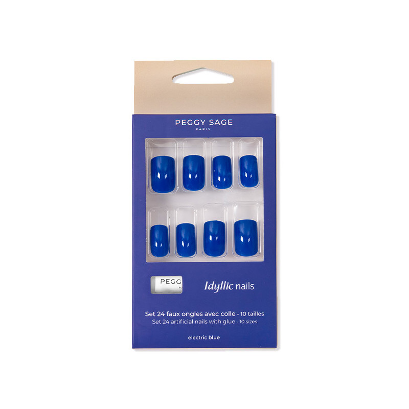 Set de 24 Faux Ongles Idyllic Nails Electric Blue Peggy Sage