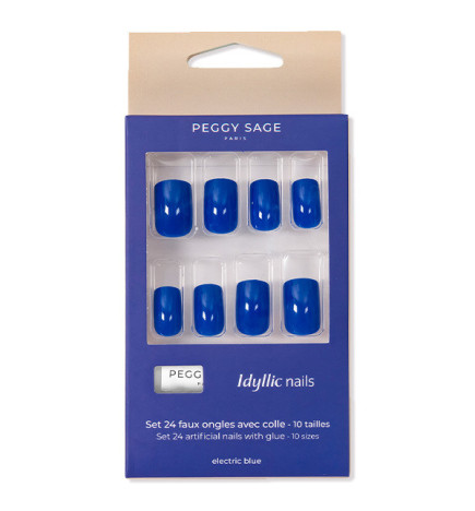 Set de 24 Faux Ongles Idyllic Nails Electric Blue Peggy Sage
