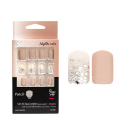 Faux Ongles avec Patch Nude Sparkle Peggy Sage x 24