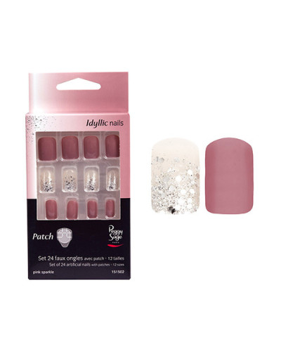 Faux Ongles avec Patch Pink Sparkle Peggy Sage x 24