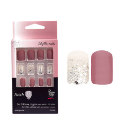 Faux Ongles avec Patch Pink Sparkle Peggy Sage x 24