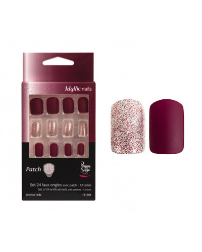 Faux Ongles avec Patch Intense Reds Peggy Sage x 24