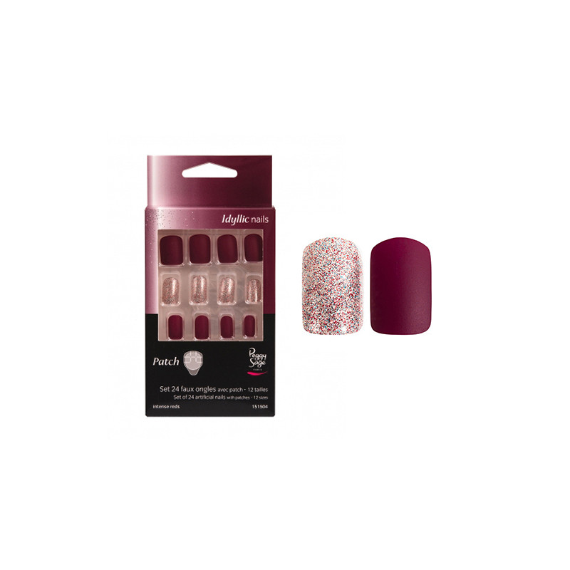 Faux Ongles avec Patch Intense Reds Peggy Sage x 24