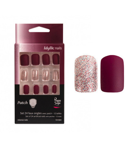 Faux Ongles avec Patch Intense Reds Peggy Sage x 24