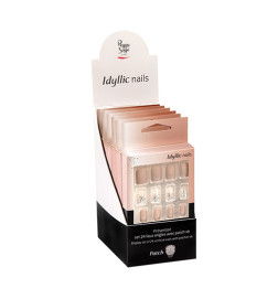 Présentoir Set de 24 Faux Ongles avec Patch Nude Sparkle Peggy Sage x 6