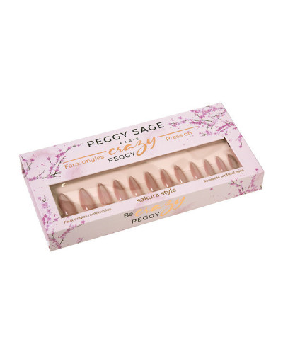 Kit de 24 Faux Ongles Réutilisables Crazy Peggy Sage