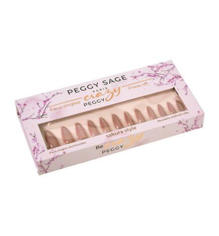 Kit de 24 Faux Ongles Réutilisables Crazy Peggy Sage