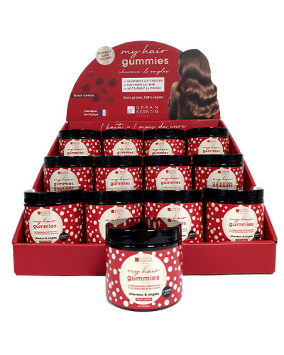 URBAN  MY HAIR GUMMIES CERISE X 30 -  PRSENTOIR 12 + 1 OFFERTE