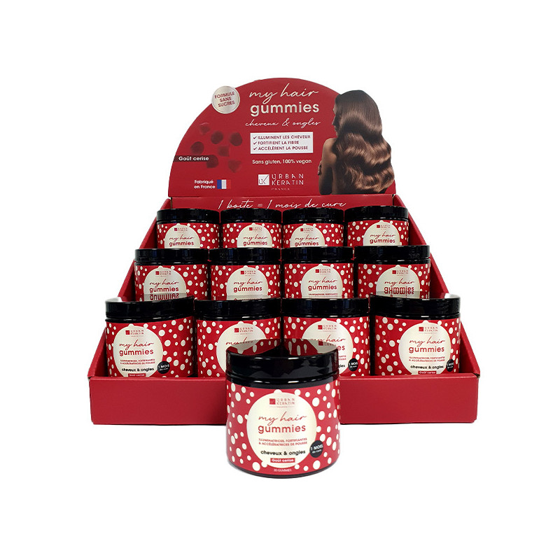 URBAN  MY HAIR GUMMIES CERISE X 30 -  PRSENTOIR 12 + 1 OFFERTE