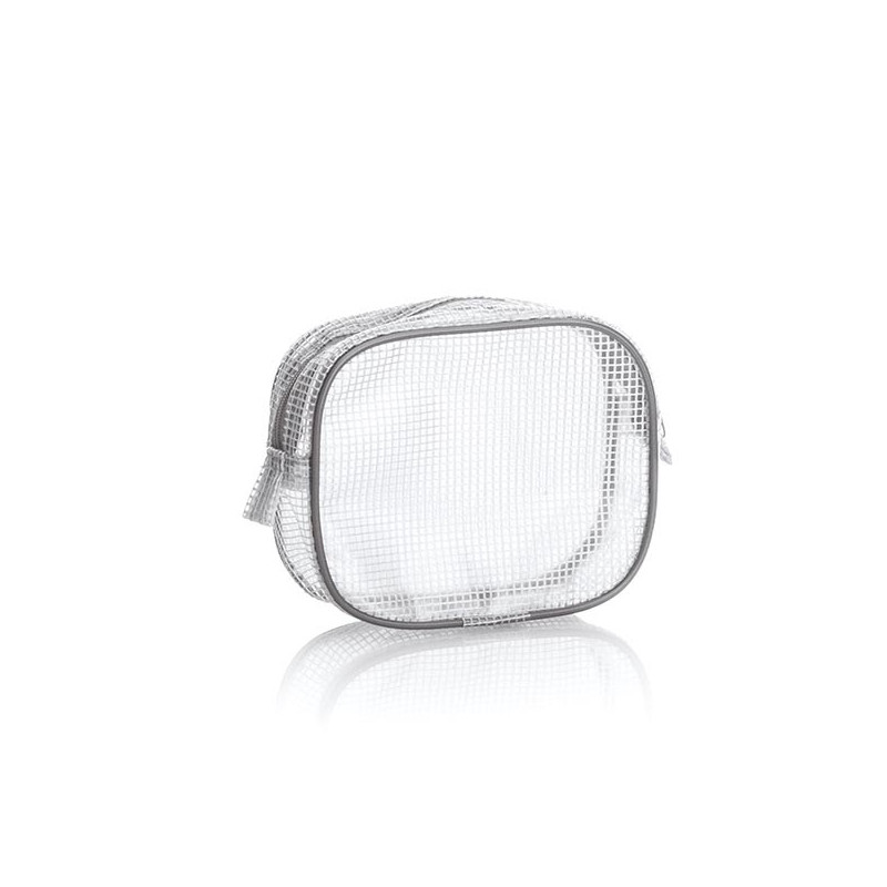 Mini Trousse Transparente Blanche et Grise Mini Trousse Transparente Blanche et Grise